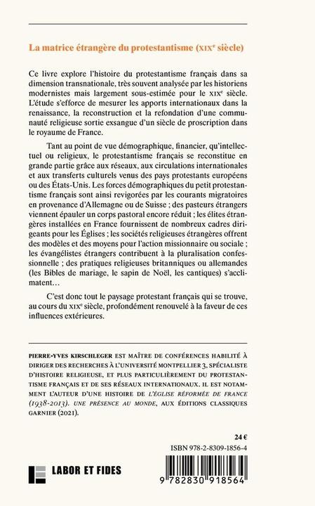 Produktbild La matrice étrangère du protestantisme (XIXe siècle). Les apports (Französisch, Kirschleger Pierre-Yves, 2024)