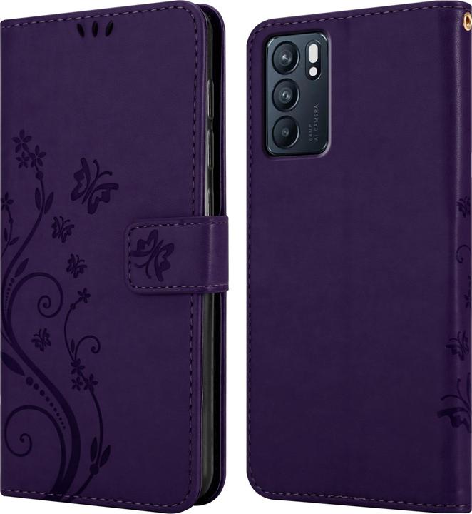 Actual product image Cadorabo Flower Book cover (Oppo Reno 6 5G)