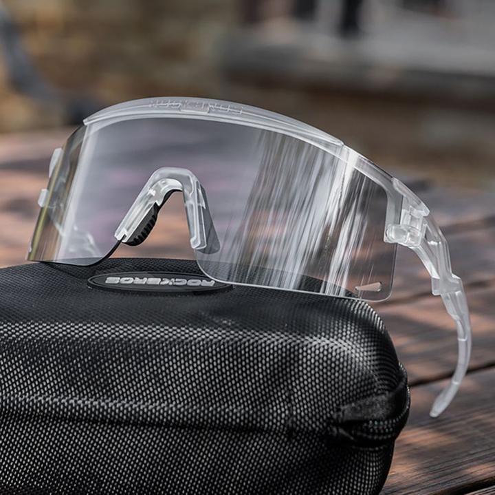 Image du produit Rockbros Lunettes de vélo polarisées avec protection UV et insert correcteur - Blanc (Noir)