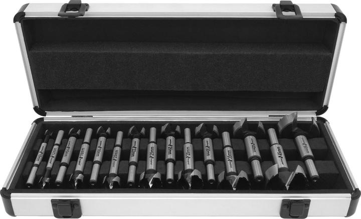 Actual product image Paulimot Forstnerbohrer-Set 15-teilig (10, 12, 15, 16, 18, 20, 22, 25, 26, 28, 30, 35, 40, 45, 50)