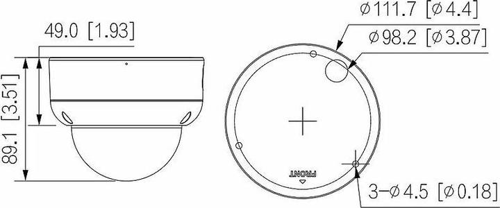 Actual product image Dahua CAMERA IP 2MP DOME 2,8MM AI MIC IP67 IR50M IK10 DC12V/POE MIC (1920 x 1080 Pixels)
