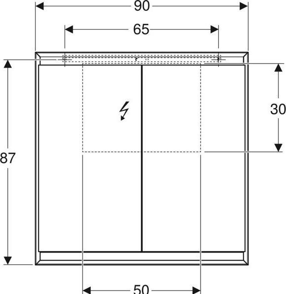 Produktbild Geberit ONE Spiegelschrank mit ComfortLight, 2 Türen, Aufputzmontage, 90x90x15cm, 505.813.00. (90 x 90 x 15 cm)