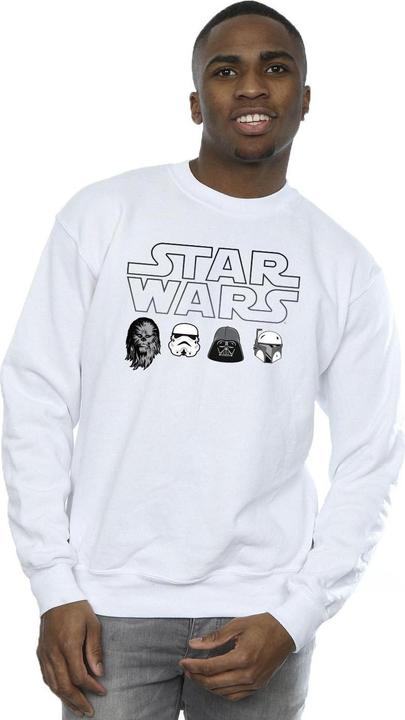 Actual product image Star Wars Mens Character Heads Sweatshirt (L)