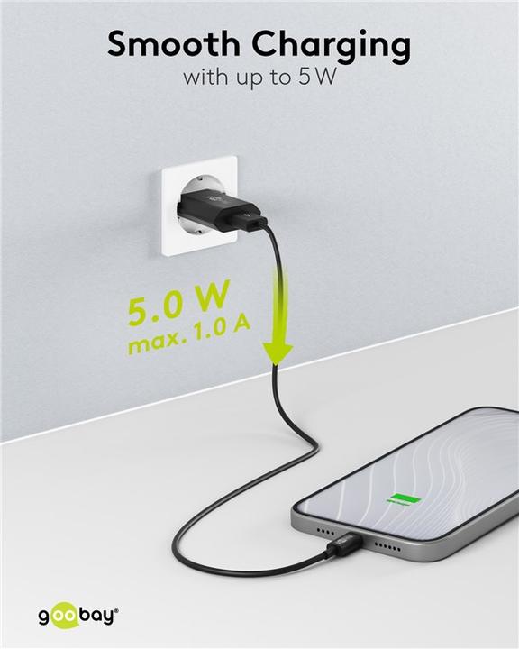Produktbild Goobay USB-A Ladegerät Slim (5 W)