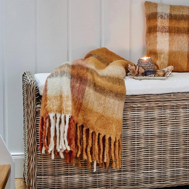 Actual product image Loberon Plaid Alborg orange (H, 130 cm)