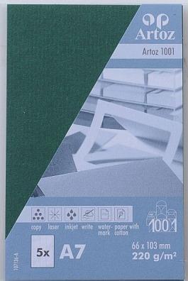 Artoz Carte 1001 A7 107136143 220g, verde corsa 5 fogli (A7, 220 g/m², 5 x)