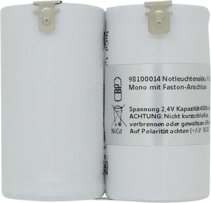 Immagine prodotto XCell Batteria per luci di emergenza NiCd 2,4V 4500mAh F1x2 Mono D con connessione Faston adatta a (1 pz., 4500 mAh, Batteria + Caricabatterie)