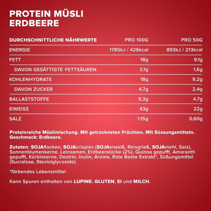 Nutritional values and ingredients IronMaxx Protein muesli (550g bag) (550 g)