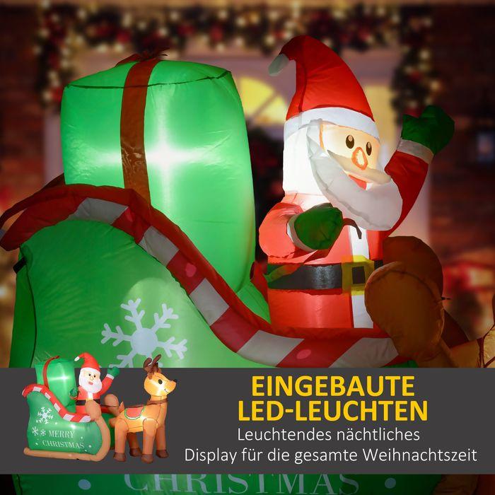 Image du produit Swisshandel24 Aufblasbar Weihnachtsdeko, 2,1 m Weihnachtsmann mit Schlitten & Rentier