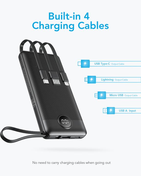 Produktbild Veger C20 Powerbank inkl. Kabel - 20'000mAh (20000 mAh, 10 W, 77 Wh)