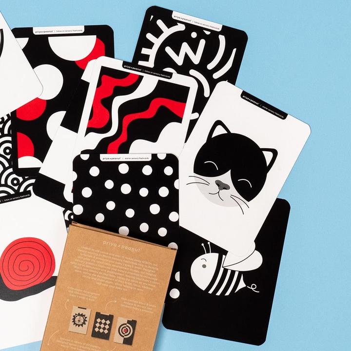 Image du produit Priya & Peanut Cartes sensorielles pour nouveau-nés – Jouet primé pour bébés