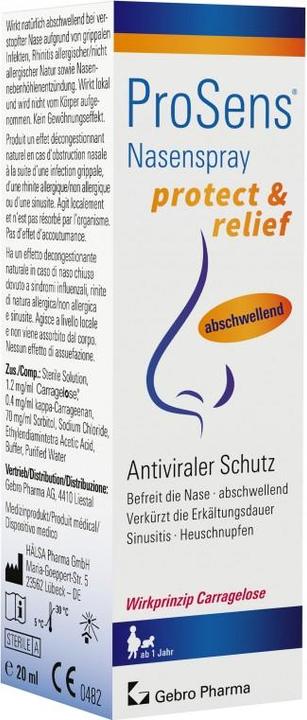 Valeurs nutritives et ingrédients ProSens protect & relief (1 pièce(s))