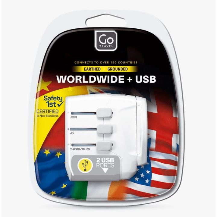 Immagine prodotto Go Travel Adattatore mondiale + USB con messa a terra