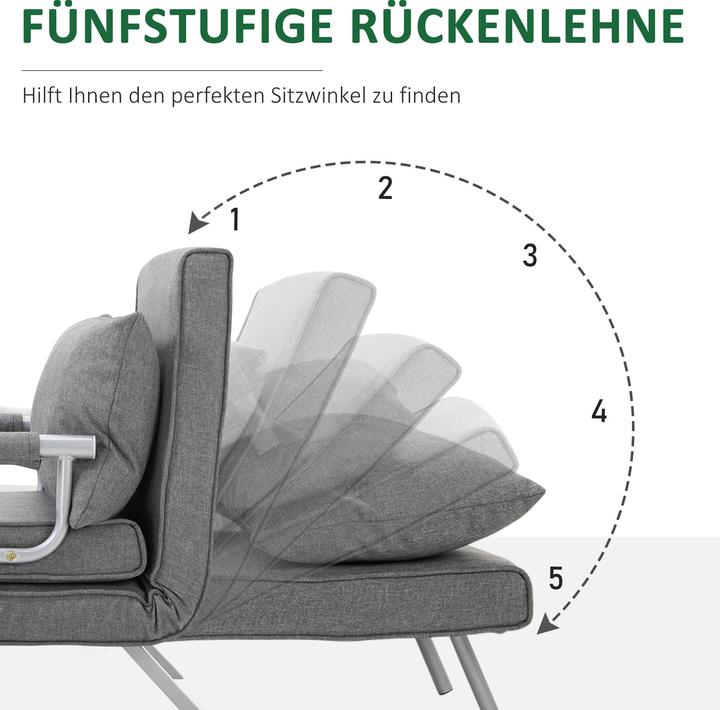 Image du produit Homcom Canapé-lit 3 en 1 Canapé, fauteuil ou chaise longue (3 places)
