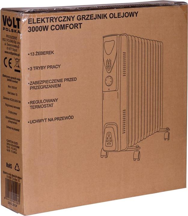 Image du produit Volt Polska Chauffage électrique au fioul 3000W Comfort 13 (3000 W)