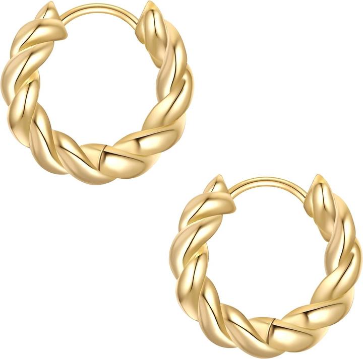 Actual product image Yokoamii Ladies hoop earrings brass - 36464 (Brass)