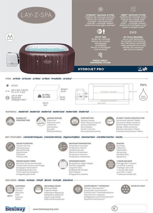 Produktbild Bestway Lay-Z-Spa Maldives HydroJet Pro (7 Pers.)