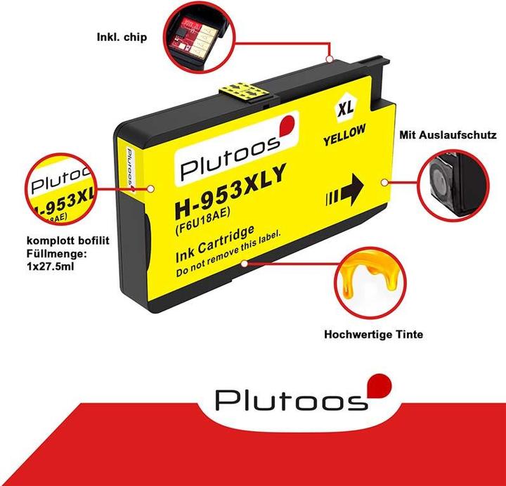 Image du produit Plutoos HP 953XL Cartouches XXL compatibles, jeu de 4 couleurs (C, M, Y, BK)