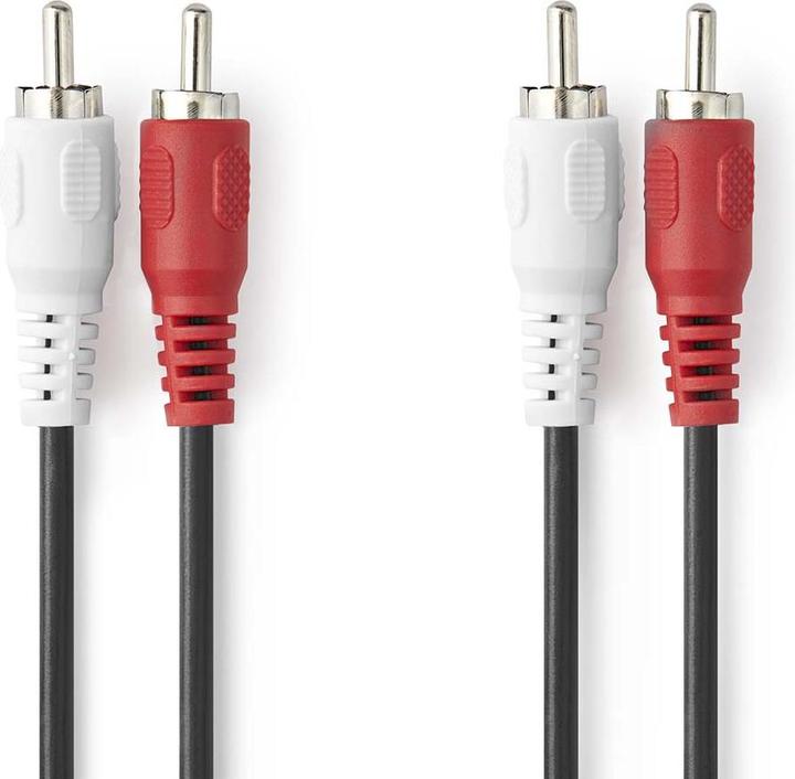 Produktbild Nedis Stereo-Audiokabel | 2x RCA Stecker | 2x RCA Stecker | Vernickelt | 2.00 m | Rund | Schwarz | L (2 m)