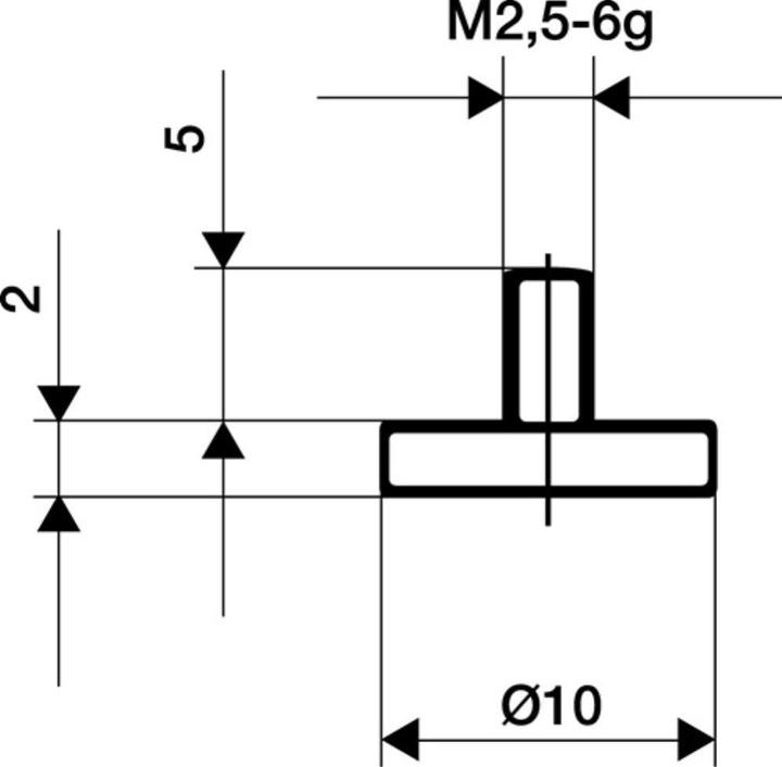 Produktbild Käfer Messeinsatz Ø 10 mm plan M2,5 Stahl passend zu Messuhren