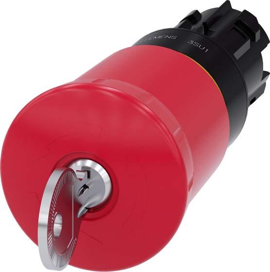 Actual product image Siemens 3SU1000-1HM20-0AA0 Emergency stop mushroom pushbutton 1 pc.
