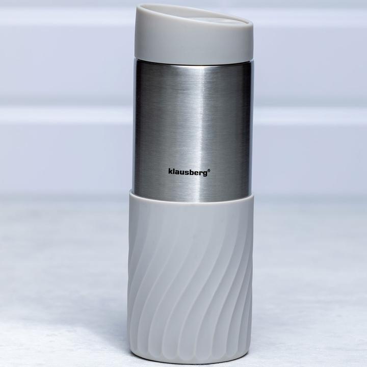 Actual product image Klausberg Set of 2 double-walled thermo mugs, 420ml, light grey (0.42 l)