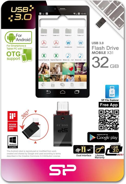 Actual product image Silicon Power Mobile X31 32GB MicroUSB/USB (32 GB)