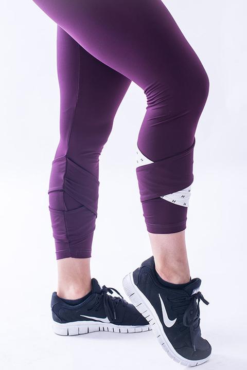 Nebbia Asymmetrical 7/8 Leggings 639 BURGUNDY/VANILLA (M)