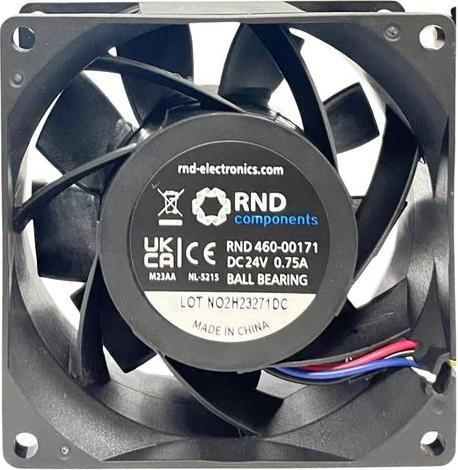 Immagine prodotto RND Ventilatore assiale DC 80x80x38mm 24V 179.2m³/h IP67 (80 mm)