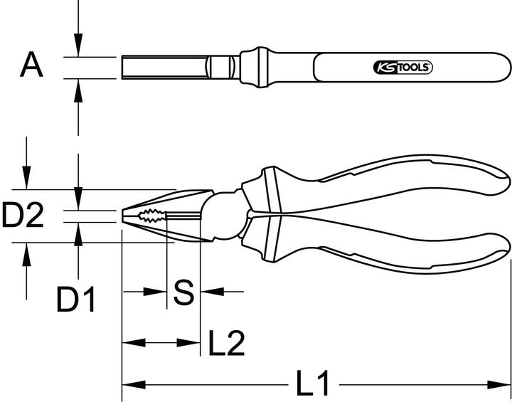Produktbild KS Tools ERGOTORQUE Kombinationszange (180 mm)