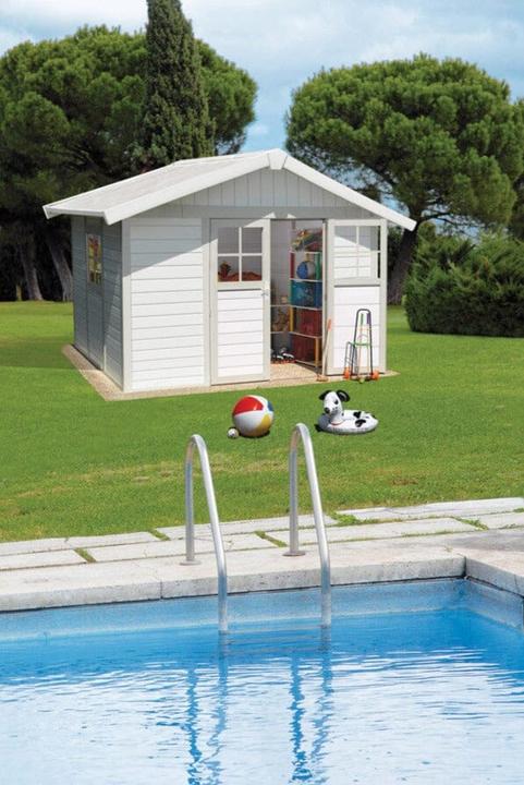 Actual product image Grosfillex Garden shed Deco H7.5 Sherwood 315 x 239 cm wood look
