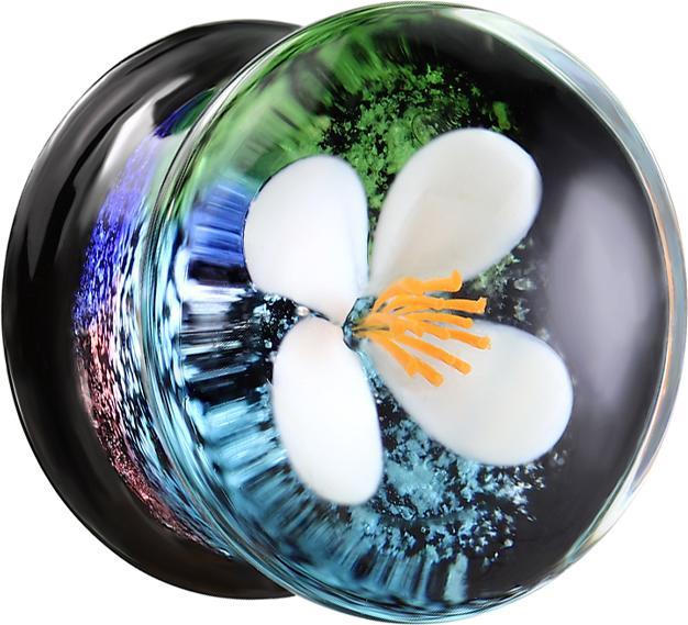 Immagine prodotto Star Piercing Spina di vetro svasata Fiore bianco (senza ottone, Vetro)