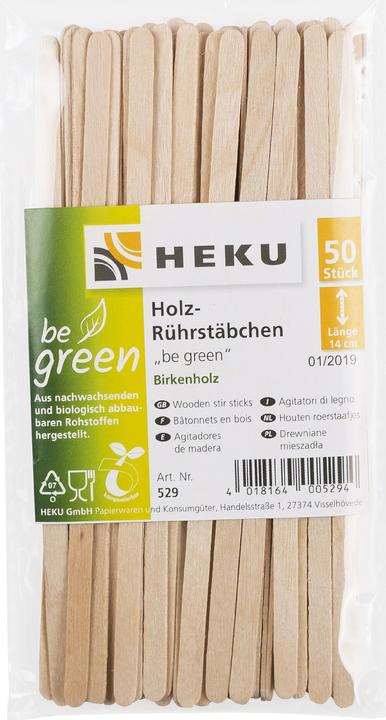 Actual product image Heku Stirring rod wood be green (50 x)