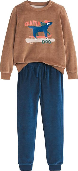 Image du produit La Redoute Collections Samt-Pyjama mit Hundeprint (102)