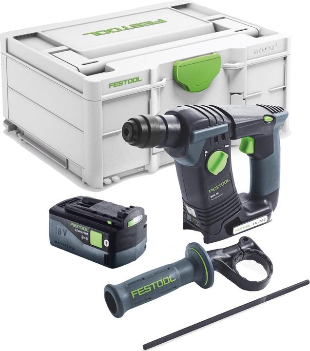 Image du produit Festool BHC 18-Basic Marteau perforateur sans fil 18 V 1,8 J SDS Plus Brushless + 1x batterie 5,0 (Fonctionnement sur batterie)