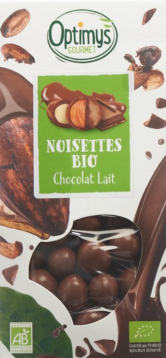 Produktbild Optimys Genuss Haselnusskerne Milchschokolade Bio (150 g)