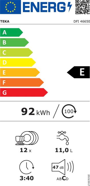 Label énergétique Teka DFI 46650