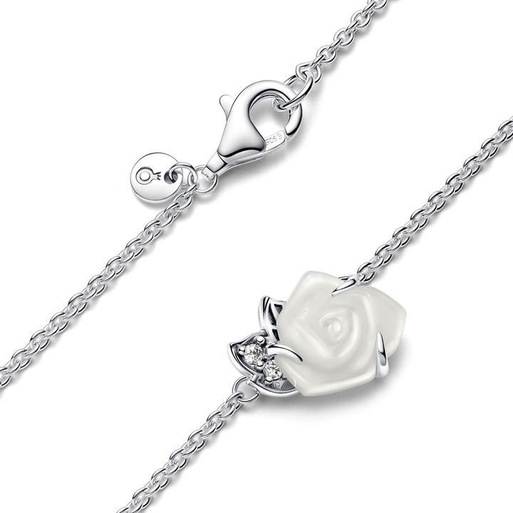 Produktbild Pandora Halskette Weisse Rose (Sterling Silber 925, Bioharz, 38 cm)