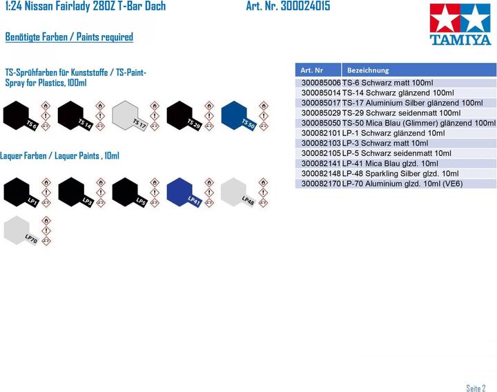 Immagine prodotto Tamiya Nissan Fairlady 280Z con tetto a T