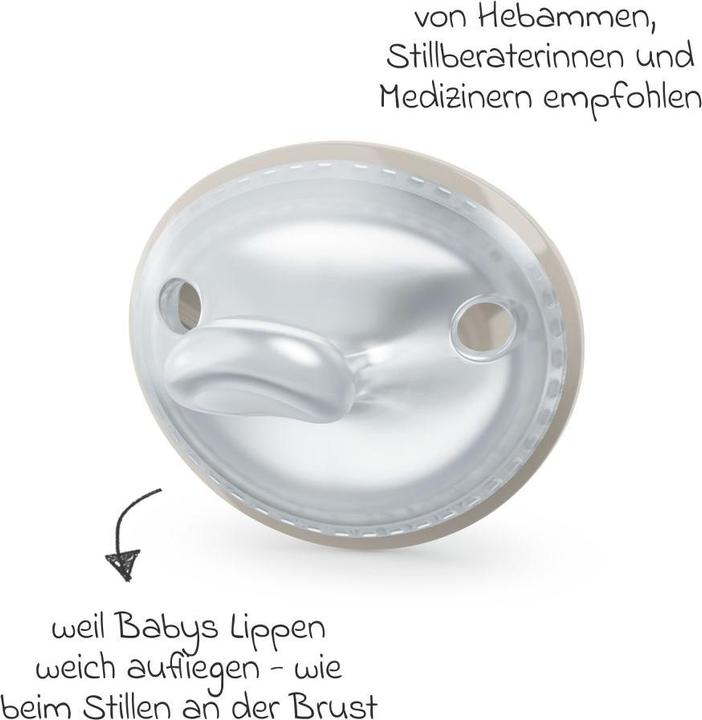 Immagine prodotto NUK Ciuccio 2 pezzi MommyFeel - Silicone 0-9 M - Grigio (2 x, dalla nascita)