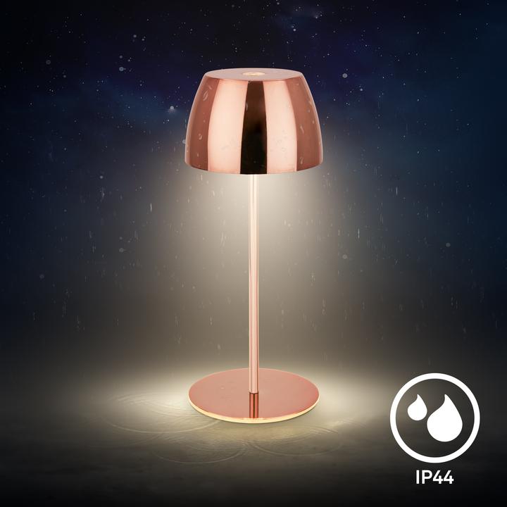 Produktbild Briloner Akku LED Tischleuchte - Mini, Touch, Kupfer glänzend (150 lm)