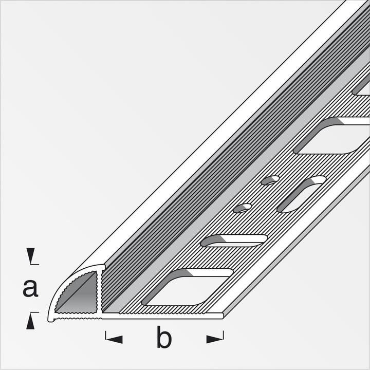 Actual product image Alfer Quarter circle profile PVC 1m