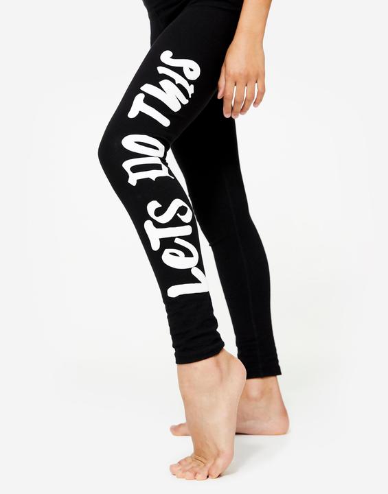 Produktbild Domyos Tanz-Leggings Mädchen Modern Dance hoher Taillenbund - schwarz mit Print (12, 13, 14)