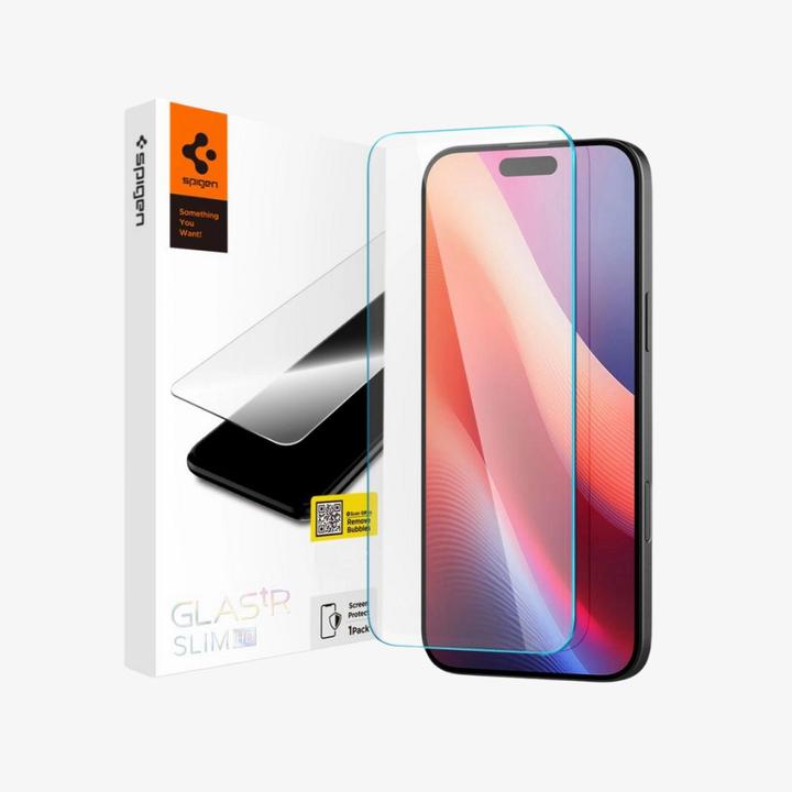 Actual product image Spigen Glas.tR Slim HD iPhone 16 Plus / iPhone 15 Plus Screen Protector (1 Piece, Apple iPhone 15 Plus, Apple iPhone 16 Plus)