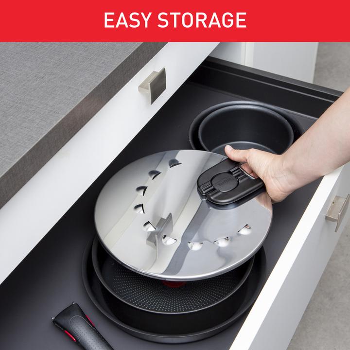 Image du produit Tefal Ingenio G6 multi-couvercle 20 à 28cm inox (30.80 cm, Matières plastiques, Métal)