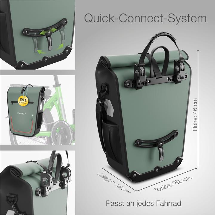 Produktbild Eloneo Fahrradtasche für Laptop (25 l, Gepäckträgertasche)