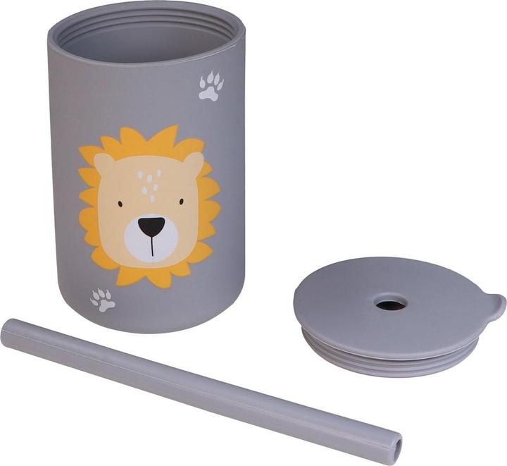Produktbild Tryco Baby Silikonbecher mit Strohhalm Löwe