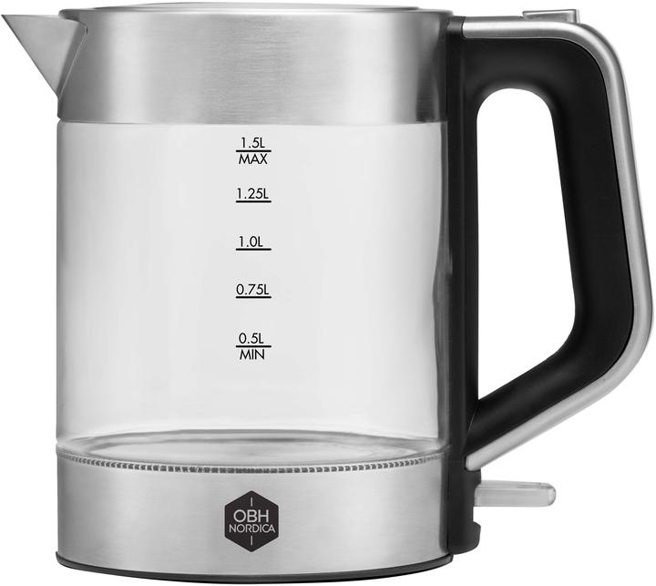 Image du produit OBH Nordica Venice Glass electric kettle Acier inoxydable, Transparent (1.50 l)