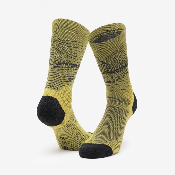 Produktbild Quechua Wandersocken hoch 2 Paar - Hike 500 Trendy khaki/grau (39, 42)