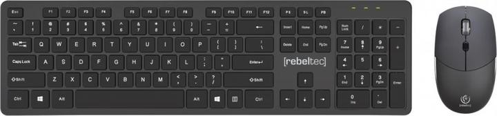 Rebeltec Wireless keyboard set + mouse MAXIM 2.4GHz, 10m range nano USB receiver 104 QWERTY keys (Eng. Int., Wireless)